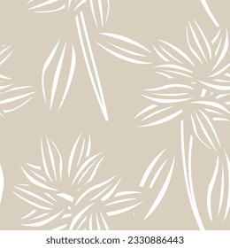 Neutral Colour Floral seamless pattern background for fashion textiles, graphics, backgrounds and crafts