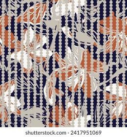Neutral Colour Floral striped seamless pattern design for fashion textiles and graphics