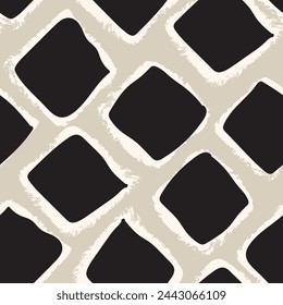 Neutral Colour Geometric squares seamless pattern design for fashion textiles and graphics