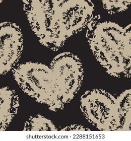 Neutral Colour Heart shape seamless pattern design for fashion textiles, graphics and crafts