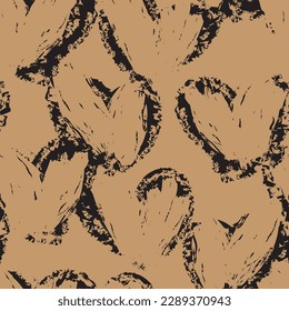 Neutral Colour Heart shape seamless pattern design for fashion textiles, graphics and crafts