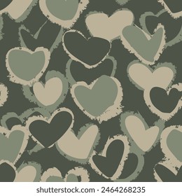 Neutral Colour Heart shape seamless pattern design for fashion textiles, graphics and crafts