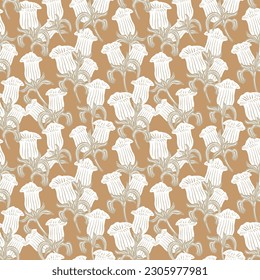Neutral Colour Oriental Floral seamless pattern background for fashion textiles, graphics, backgrounds and crafts