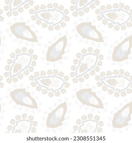 Neutral Colour Paisley abstract seamless pattern design for fashion textiles, graphics, backgrounds and crafts