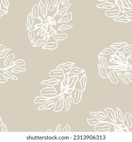 Neutral Colour Paisley abstract seamless pattern design for fashion textiles, graphics, backgrounds and crafts