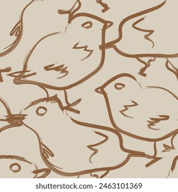 Neutral Colour Pigeon seamless pattern design for fashion textiles, graphics, backgrounds and crafts