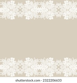 Neutral Colour Symmetric Floral seamless pattern design for fashion textiles and graphics