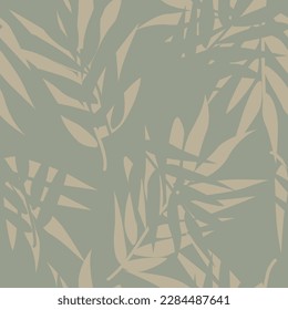 Neutral Colour Tropical Leaf seamless pattern design for fashion textiles, graphics and crafts