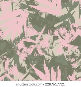 Neutral Colour Tropical Leaf seamless pattern design for fashion textiles, graphics and crafts