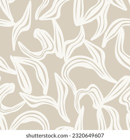 Neutral Colour Tropical Leaf seamless pattern design for fashion textiles, graphics and crafts