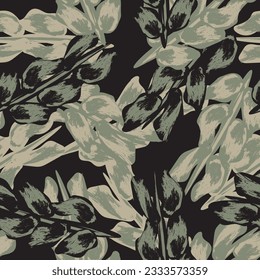 Neutral Colour Tropical Leaf seamless pattern design for fashion textiles, graphics and crafts