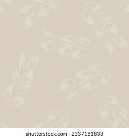 Neutral Colour Tropical Leaf seamless pattern design for fashion textiles, graphics and crafts