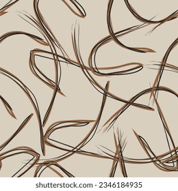 Neutral Colour Tropical Leaf seamless pattern design for fashion textiles, graphics and crafts