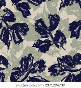 Neutral Colour Tropical Leaf seamless pattern design for fashion textiles, graphics and crafts