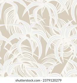 Neutral Colour Tropical Leaf seamless pattern design for fashion textiles, graphics and crafts