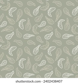 Neutral Colour Tropical Leaf seamless pattern design for fashion textiles, graphics and crafts