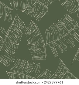 Neutral Colour Tropical Leaf seamless pattern design for fashion textiles, graphics and crafts