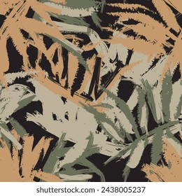 Neutral Colour Tropical Leaf Seamless Pattern Design - Neutral Colour Tropical Leaf seamless pattern design for fashion textiles, graphics and crafts