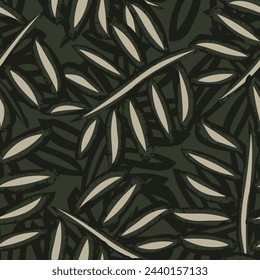Neutral Colour Tropical Leaf seamless pattern design for fashion textiles, graphics and crafts