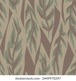 Neutral Color Tropical Leaf nahtloses Muster-Design für Modetextilien, Grafiken und Kunsthandwerk