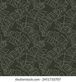Neutral Colour Tropical Leaf seamless pattern design for fashion textiles, graphics and crafts