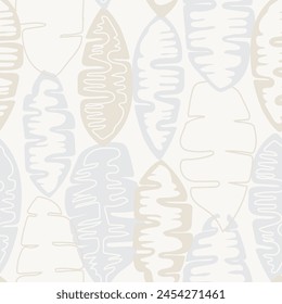 Neutral Colour Tropical Leaf seamless pattern design for fashion textiles, graphics and crafts