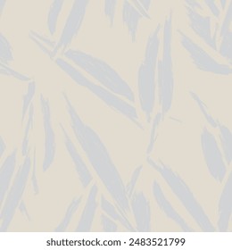 Neutral Colour Tropical Leaf seamless pattern design for fashion textiles, graphics and crafts