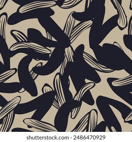 Neutral Colour Tropical Leaf seamless pattern design for fashion textiles, graphics and crafts