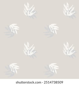 Diseño de patrón transparente de hoja tropical de color neutro para textiles de moda, gráficos y artesanías