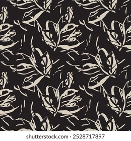 Cor neutra Tropical Leaf design de padrão sem costura para têxteis de moda, gráficos e artesanato