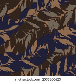 Neutral Colour Tropical Leaf seamless pattern design for fashion textiles, graphics and crafts