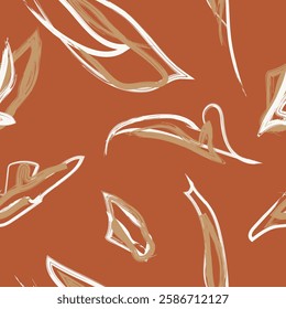 Neutral Colour Tropical Leaf seamless pattern design for fashion textiles, graphics and crafts