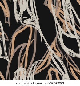 Neutral Colour Tropical Leaf seamless pattern design for fashion textiles, graphics and crafts