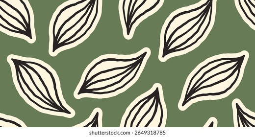 Neutral Colour Tropical Leaf seamless pattern design for fashion textiles, graphics and crafts
