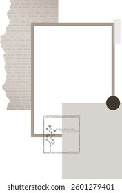 Neutral Cozy Notepaper Sticker for Digital Scrapbooking