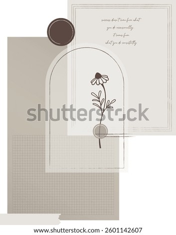 Neutral Cozy Notepaper sticker for Digital Scrapbooking