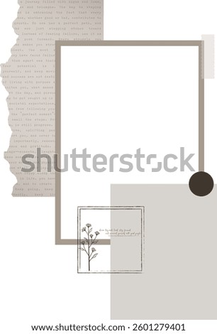 Neutral Cozy Notepaper Sticker for Digital Scrapbooking