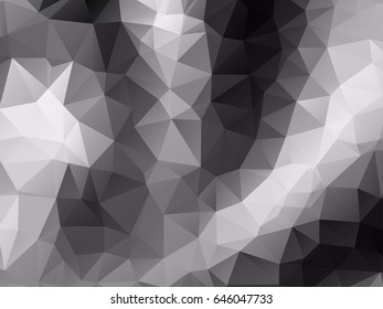 Neutral and elegant monochrome low poly geometrical background