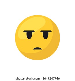 Neutral emoji face flat style icon design, Cartoon expression cute emoticon character profile facial toy adorable and social media theme Vector illustration