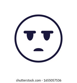 Neutral emoji face flat style icon design, Cartoon expression cute emoticon character profile facial toy adorable and social media theme Vector illustration