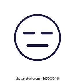 Neutral emoji face flat style icon design, Cartoon expression cute emoticon character profile facial toy adorable and social media theme Vector illustration