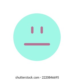Neutral emoji flat color ui icon. Emotional expression. Indifferent attitude. Customer feedback. Simple filled element for mobile app. Colorful solid pictogram. Vector isolated RGB illustration