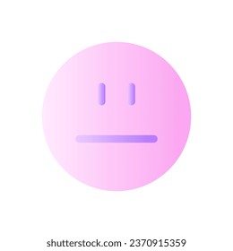 Neutral emoji flat gradient two-color ui icon. Emotional expression. Indifferent attitude. Feedback. Simple filled pictogram. GUI, UX design for mobile application. Vector isolated RGB illustration