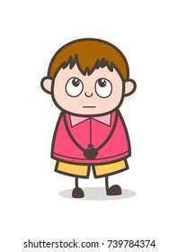 Neutral Expression - Cute Cartoon Fat Kid Illustration