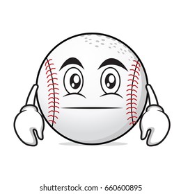 Neutral face baseball cartoon character
