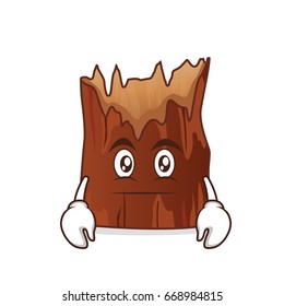 Neutral face broken tree cartoon character vector art