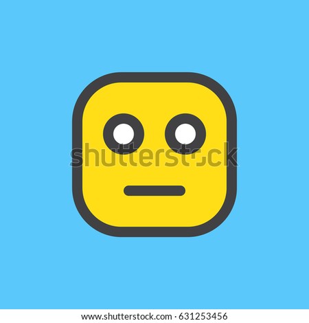 Neutral Face emoji. Filled outline icon, colorful vector emoticon