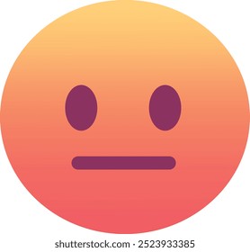 Ícone de emoji de face neutra. Cores modernas, elemento popular para mídias sociais e designs digitais. Emoticon, elemento isolado.