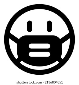 Neutral face emoji reaction while wearing the mask