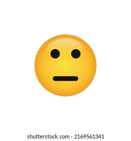 Neutral face emoticon icon vector